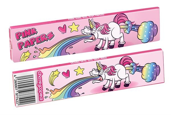 Choosypapers King Size Slim Zigarettenpapier Puking Unicorn Einhorn Pink